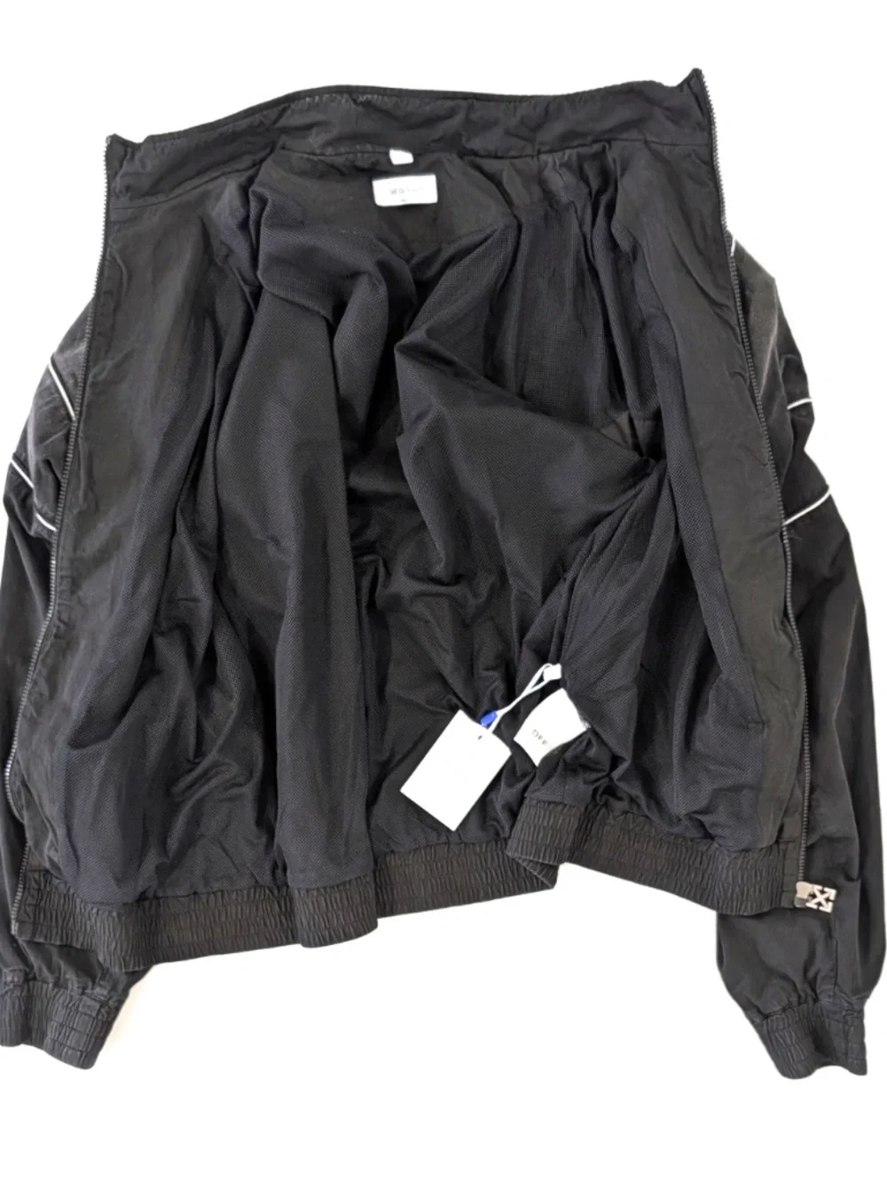 OFF-WHITE Offline Garment Dyed Gradient Track Jacket Size XL Black Mesh Lining